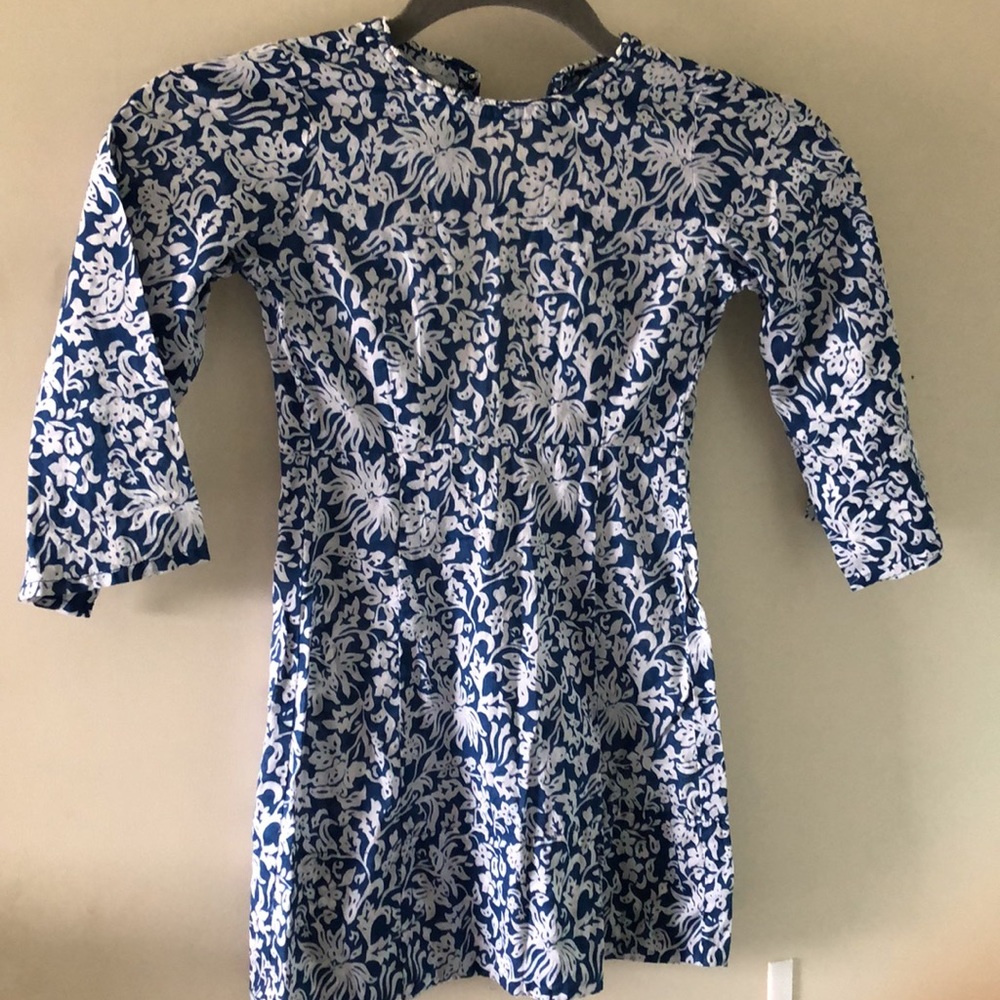 Acacia Honey dress in blue batik